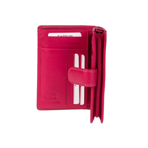 3108FUCHSIA (2) - Δερμάτινο γυναικείο πορτοφόλι