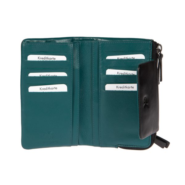 91588BLACK (2) - Δερμάτινο γυναικείο πορτοφόλι