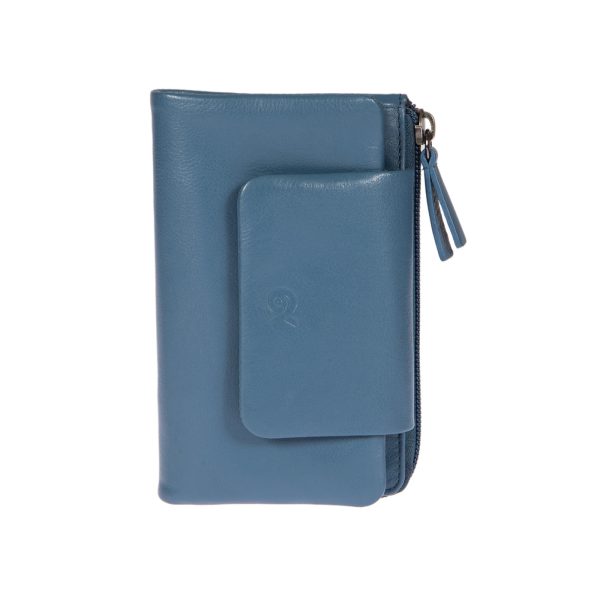 91588BLUE (1) - Δερμάτινο γυναικείο πορτοφόλι
