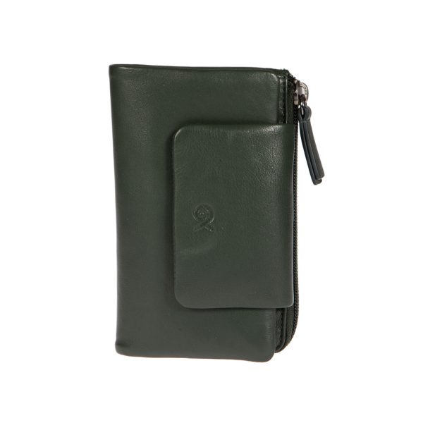 91588GREEN (1) - Δερμάτινο γυναικείο πορτοφόλι