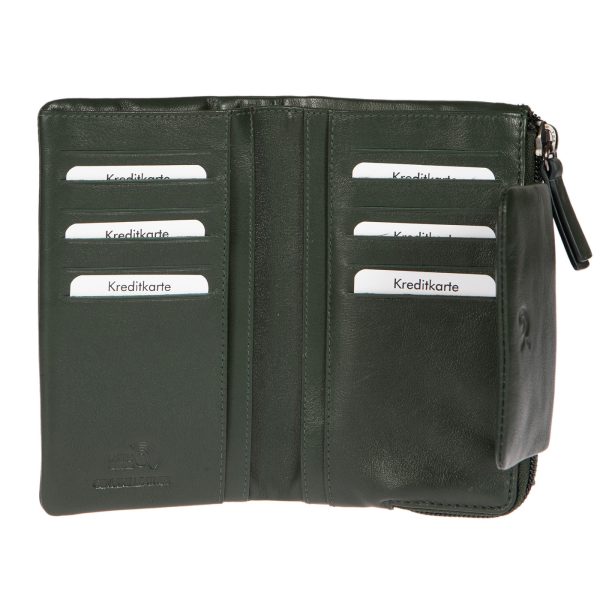91588GREEN (2) - Δερμάτινο γυναικείο πορτοφόλι