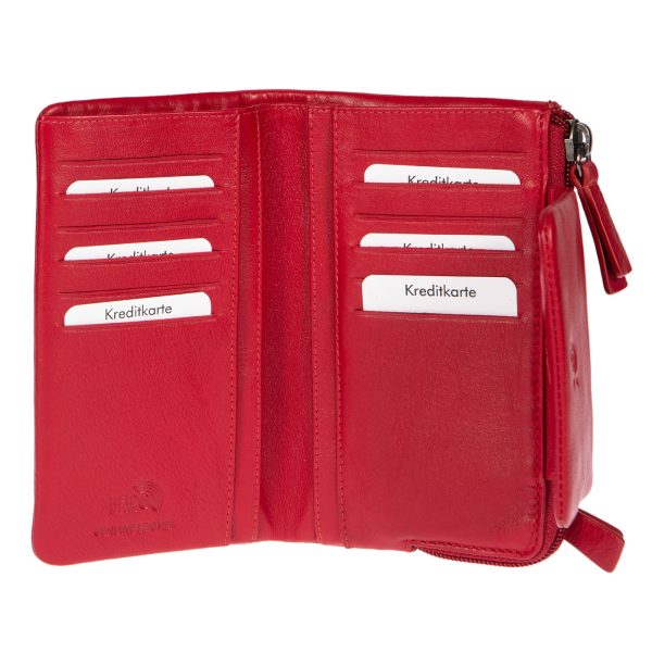 91588RED (1) - Δερμάτινο γυναικείο πορτοφόλι