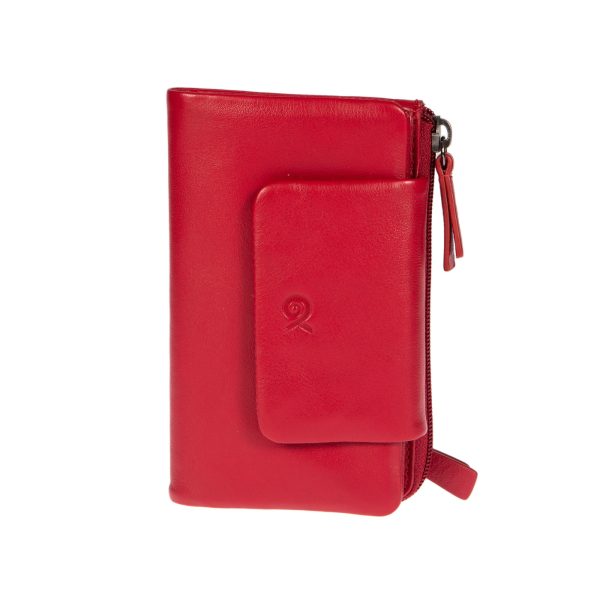 91588RED (2) - Δερμάτινο γυναικείο πορτοφόλι