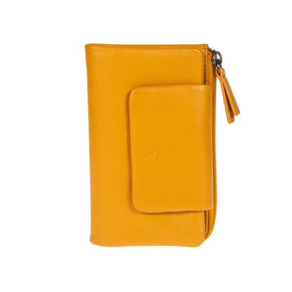 91588YELLOW (1) - Δερμάτινο γυναικείο πορτοφόλι