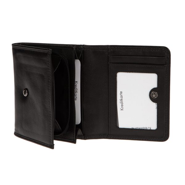 91597BLACK (3) - Δερμάτινο γυναικείο πορτοφόλι