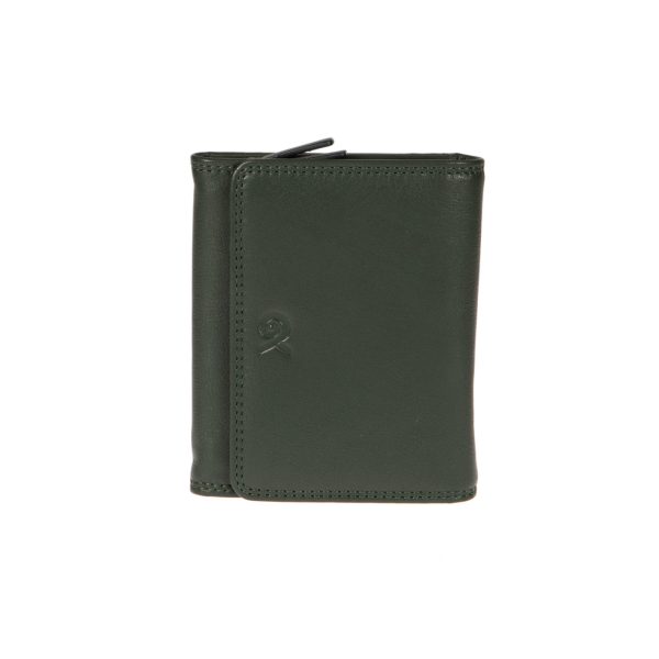 91597GREEN (1) - Δερμάτινο γυναικείο πορτοφόλι