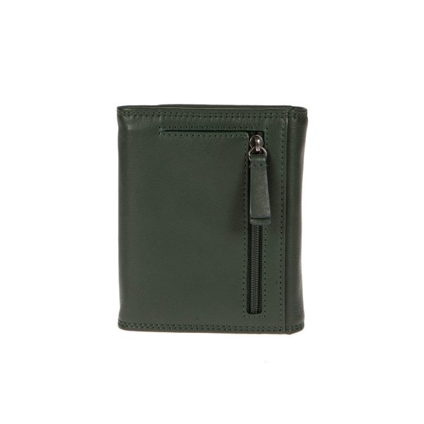 91597GREEN (2) - Δερμάτινο γυναικείο πορτοφόλι