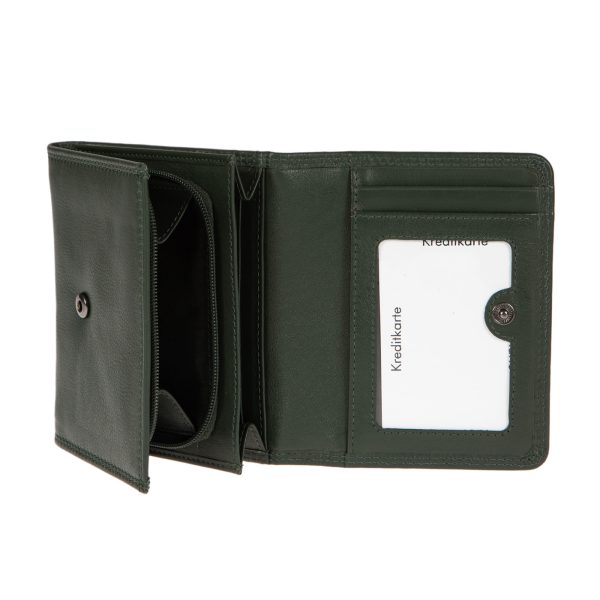 91597GREEN (3) - Δερμάτινο γυναικείο πορτοφόλι