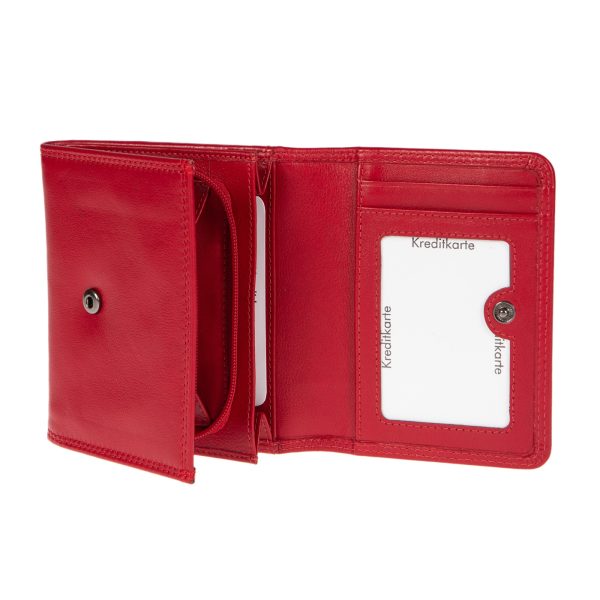 91597RED (3) - Δερμάτινο γυναικείο πορτοφόλι