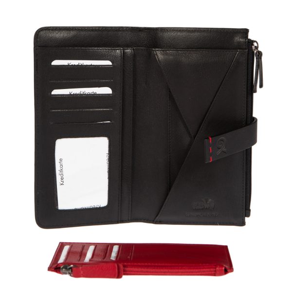 91603BLACK (3) - Δερμάτινο γυναικείο πορτοφόλι