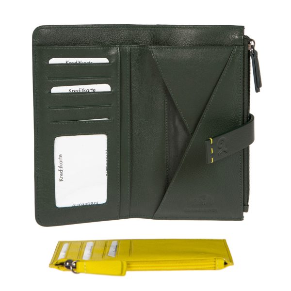 91603GREEN (3) - Δερμάτινο γυναικείο πορτοφόλι