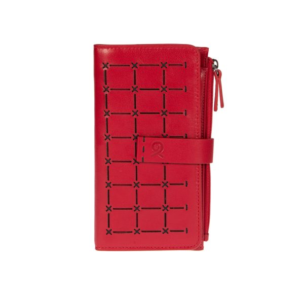 91603RED (1) - Δερμάτινο γυναικείο πορτοφόλι