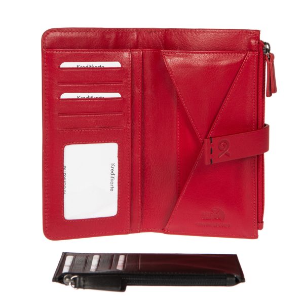 91603RED (3) - Δερμάτινο γυναικείο πορτοφόλι