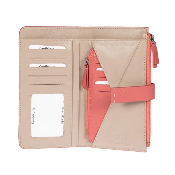 91603SALMON (2) - Δερμάτινο γυναικείο πορτοφόλι