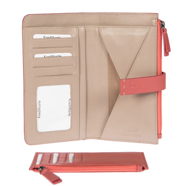 91603SALMON (3) - Δερμάτινο γυναικείο πορτοφόλι