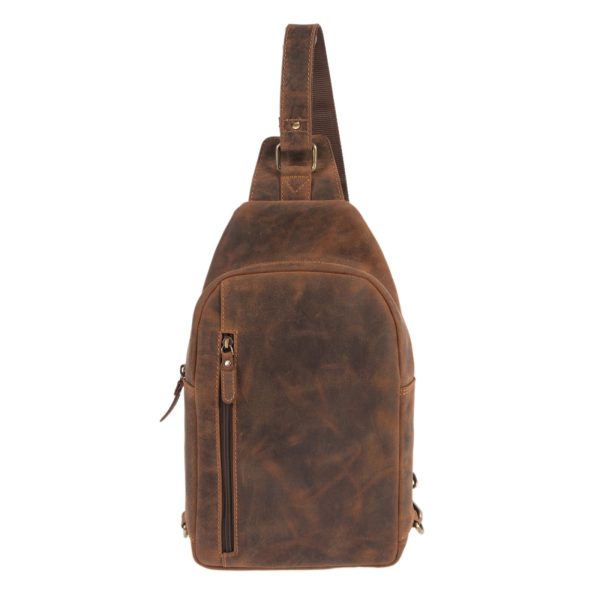 ΔΕ-1296OIL - Δερμάτινη τσάντα χιαστί