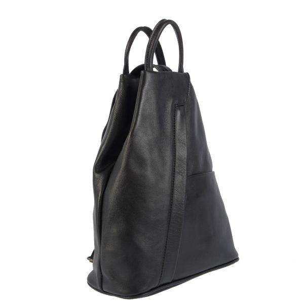DE-2615BLACK (2) - Δερμάτινο σακίδιο πλάτης