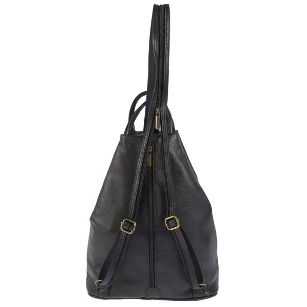 DE-2615BLACK (3) - Δερμάτινο σακίδιο πλάτης