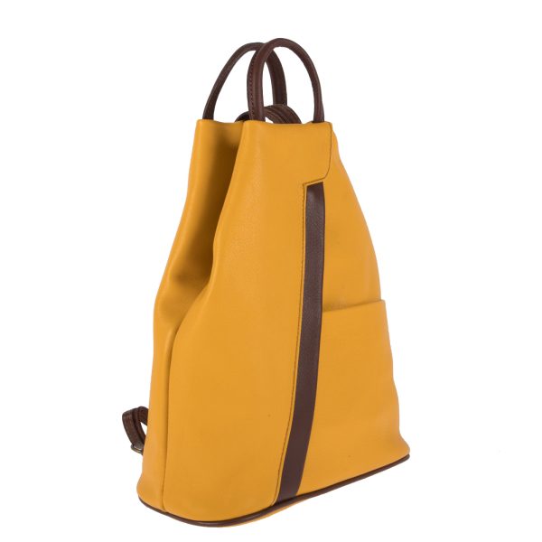 DE-2615YELLOW (2) - Δερμάτινο σακίδιο πλάτης