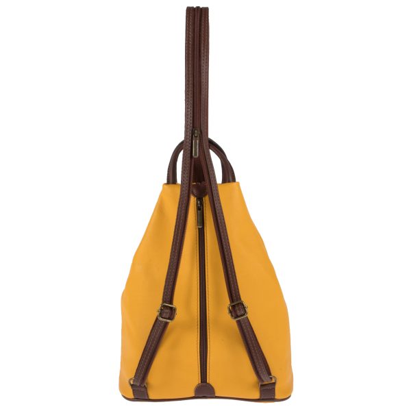 DE-2615YELLOW (3) - Δερμάτινο σακίδιο πλάτης