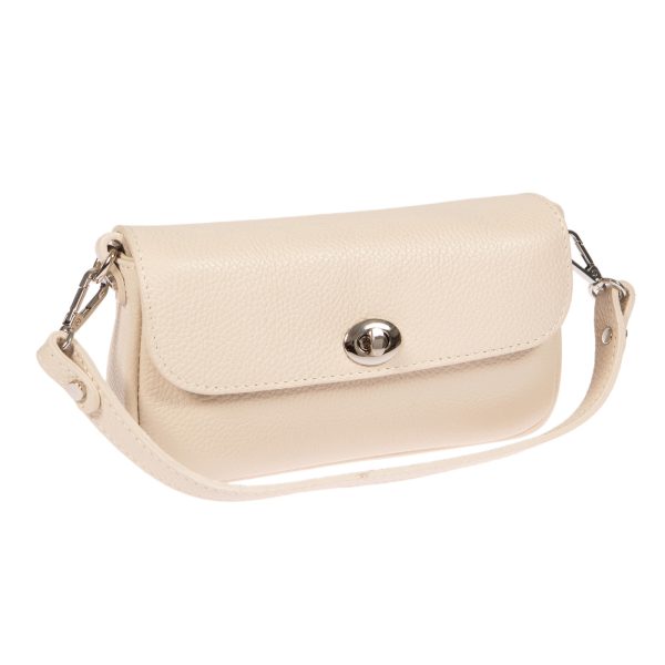 DE-300BEIGE (2) - Δερμάτινο τσαντάκι χιαστί