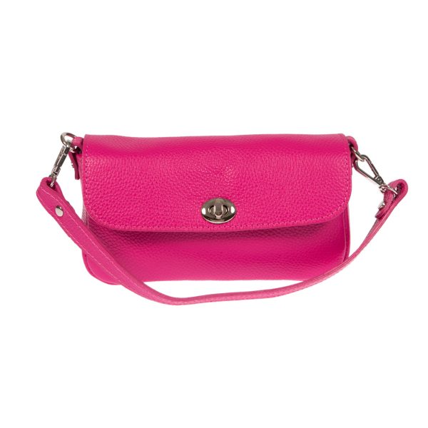 DE-300FUCHSIA (1) - Δερμάτινο τσαντάκι χιαστί