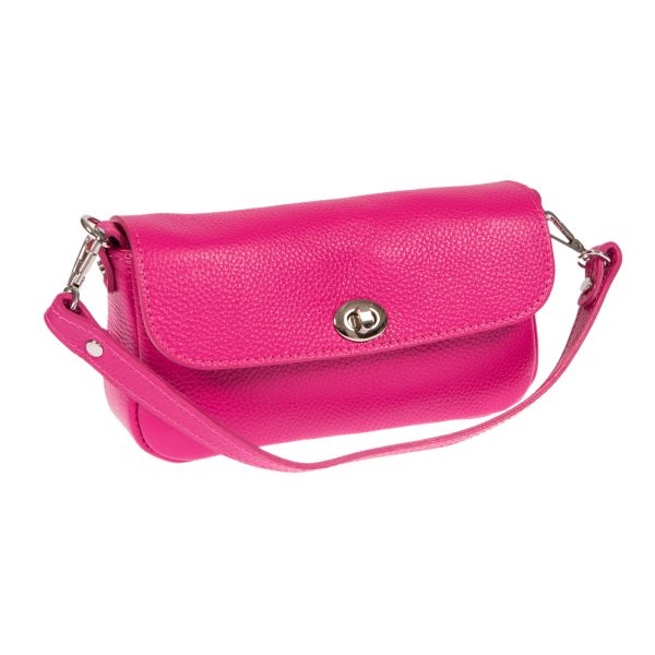 DE-300FUCHSIA (1) - Δερμάτινο τσαντάκι χιαστί