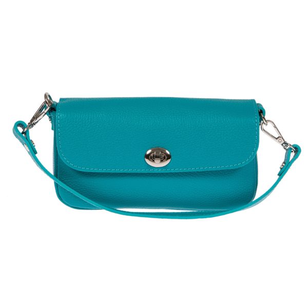 DE-300TURQUOISE (1) - Δερμάτινο τσαντάκι χιαστί