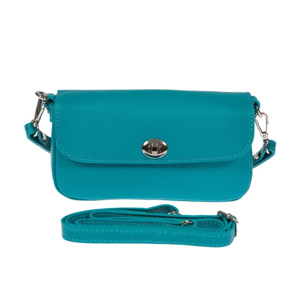 DE-300TURQUOISE (3) - Δερμάτινο τσαντάκι χιαστί