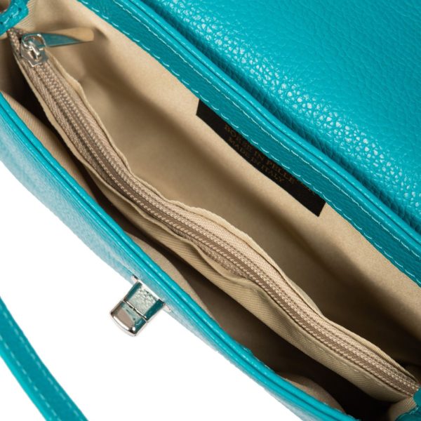 DE-300TURQUOISE (4) - Δερμάτινο τσαντάκι χιαστί