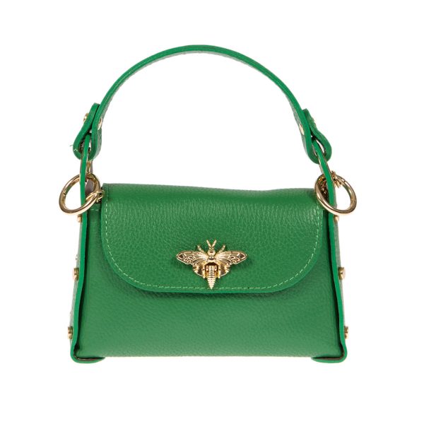 DE-302GREEN (1) - Δερμάτινο τσαντάκι χιαστί για κινητό