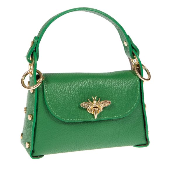 DE-302GREEN (2) - Δερμάτινο τσαντάκι χιαστί για κινητό