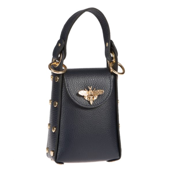 DE-303BLUE (2) - Δερμάτινο τσαντάκι χιαστί για κινητό