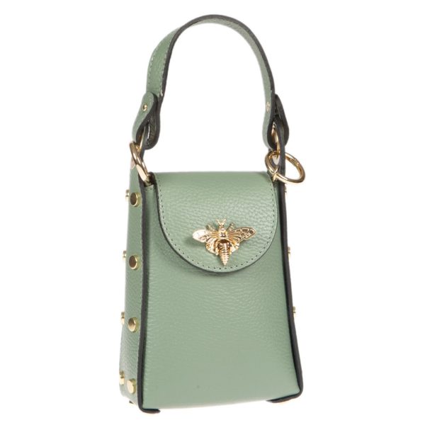 DE-303MINT (2) - Δερμάτινο τσαντάκι χιαστί για κινητό