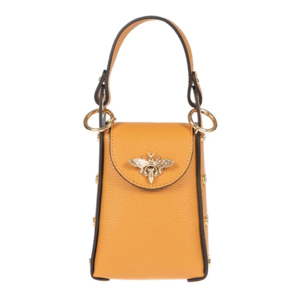 DE-303TAN (1) - Δερμάτινο τσαντάκι χιαστί για κινητό