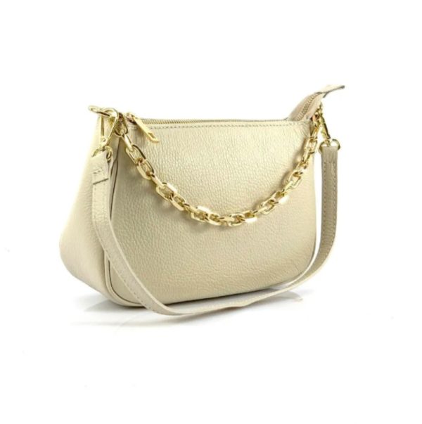 DE-6348BEIGE (2) - Δερμάτινο τσαντάκι ώμου