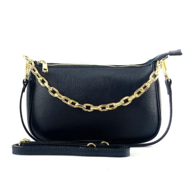 DE-6348BLACK (1) - Δερμάτινο τσαντάκι ώμου