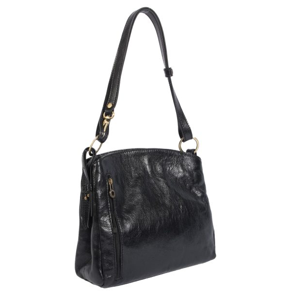 DE-6570BLACK (2) - Δερμάτινη τσάντα ώμου