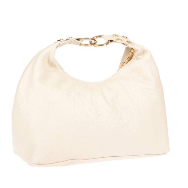 DE-7168BEIGE (2) - Δερμάτινη τσάντα χειρός