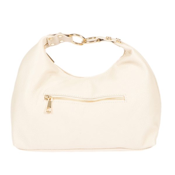 DE-7168BEIGE (3) - Δερμάτινη τσάντα χειρός