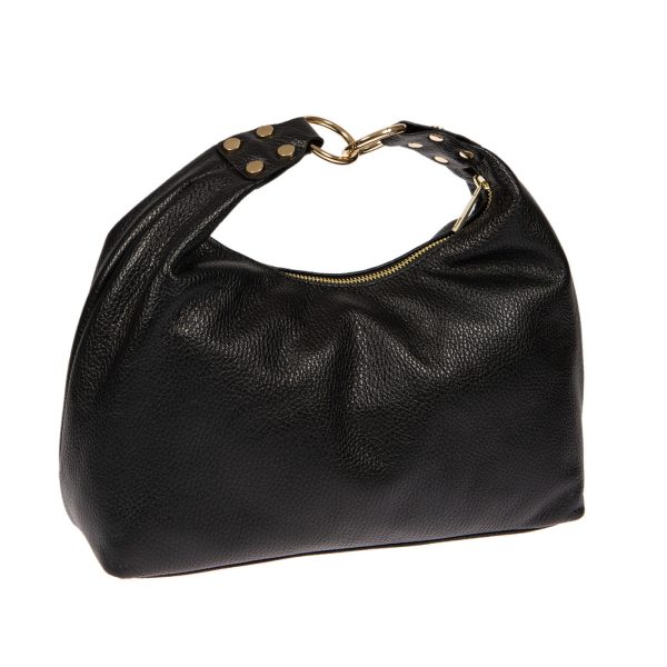 DE-7168BLACK (2) - Δερμάτινη τσάντα χειρός