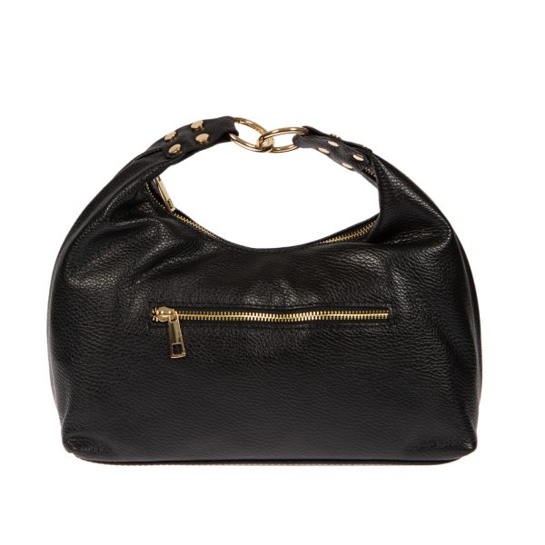 DE-7168BLACK (3) - Δερμάτινη τσάντα χειρός