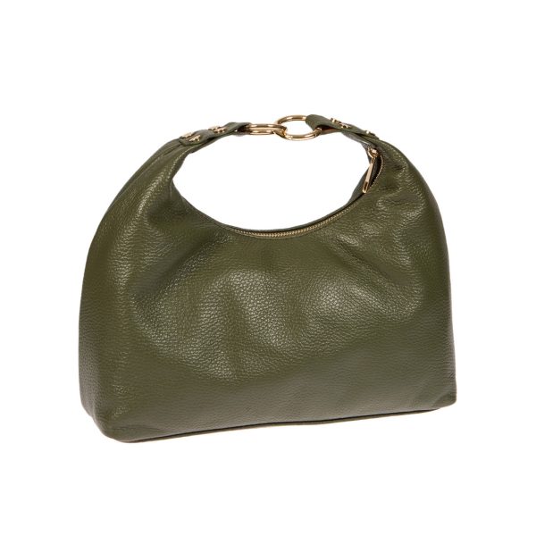 DE-7168OLIVE (2) - Δερμάτινη τσάντα χειρός