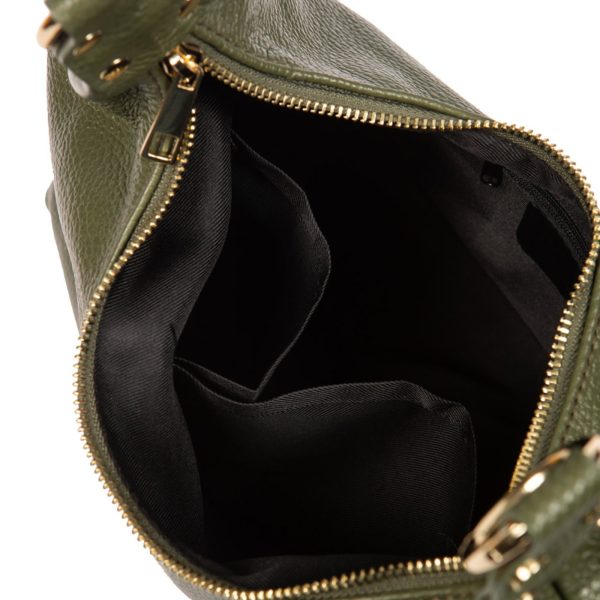 DE-7168OLIVE (5) - Δερμάτινη τσάντα χειρός