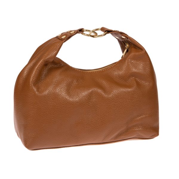 DE-7168TAN(2) - Δερμάτινη τσάντα χειρός