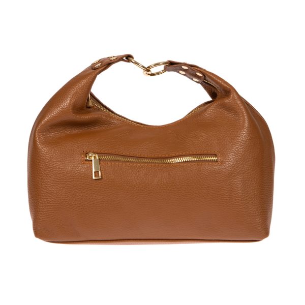 DE-7168TAN(3) - Δερμάτινη τσάντα χειρός