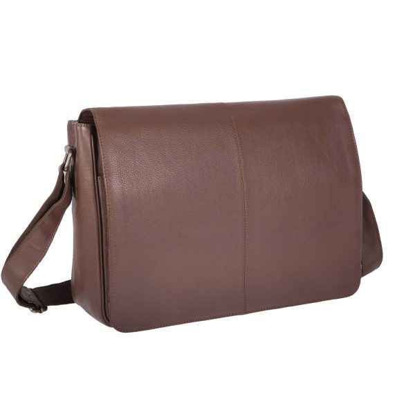DE-849BROWN (2) - Δερμάτινη τσάντα ώμου
