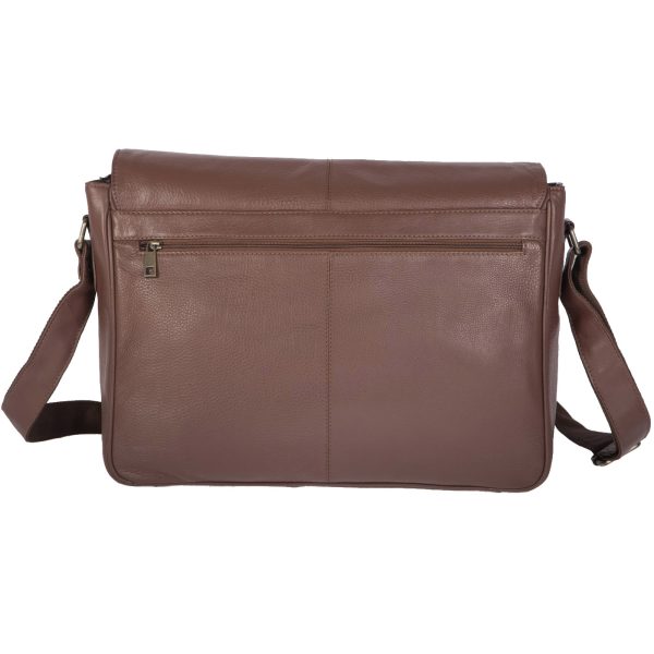 DE-849BROWN (3) - Δερμάτινη τσάντα ώμου