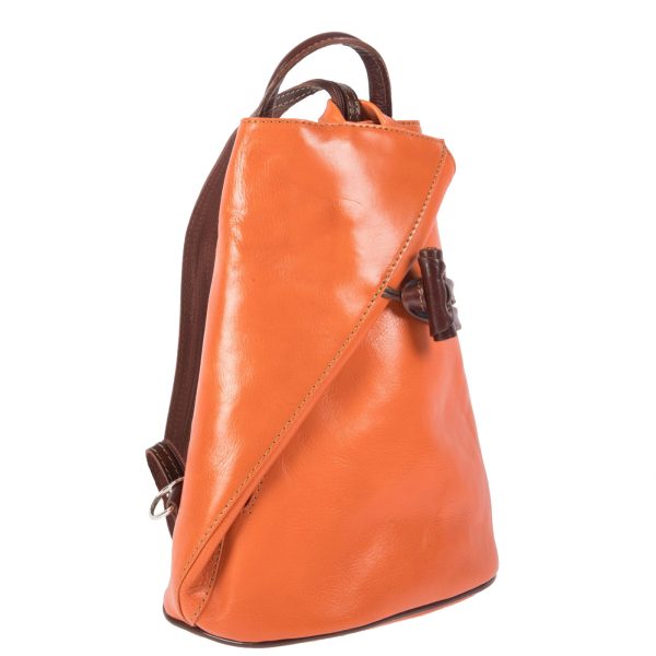 DE-135ORANGE (2) - Δερμάτινο σακίδιο πλάτης