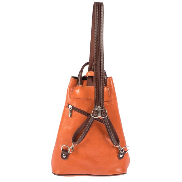 DE-135ORANGE (3) - Δερμάτινο σακίδιο πλάτης